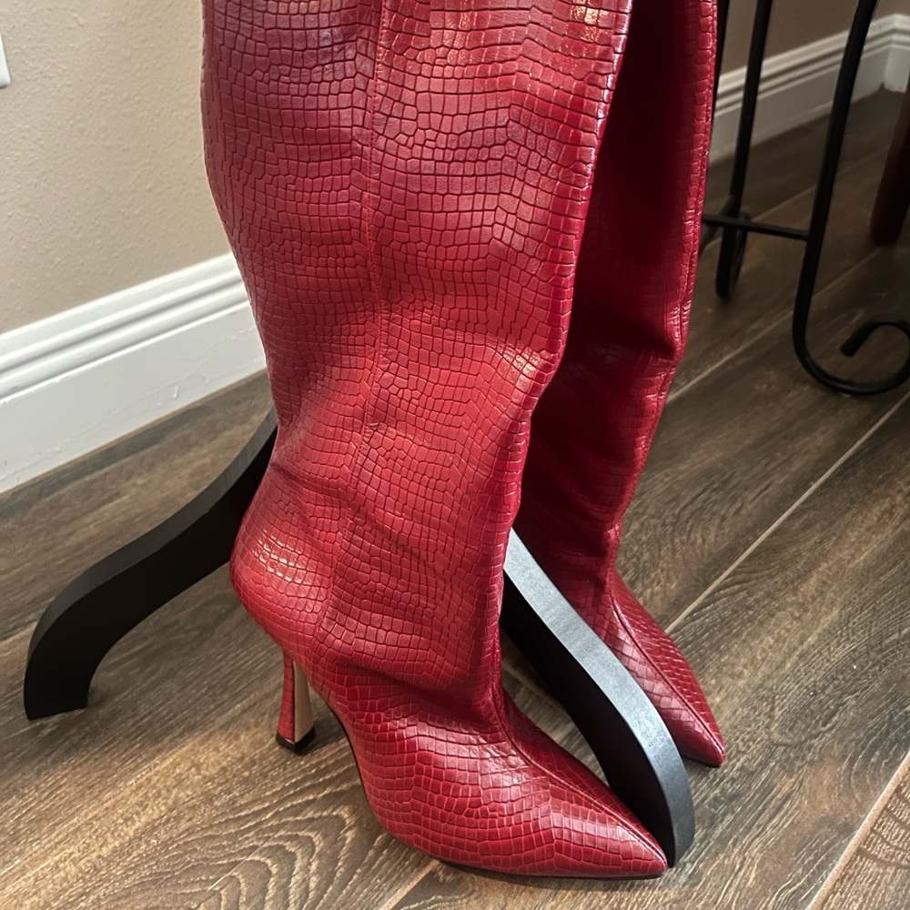 Stuart Weitzman Red Knee High/ Over the Knee Boots